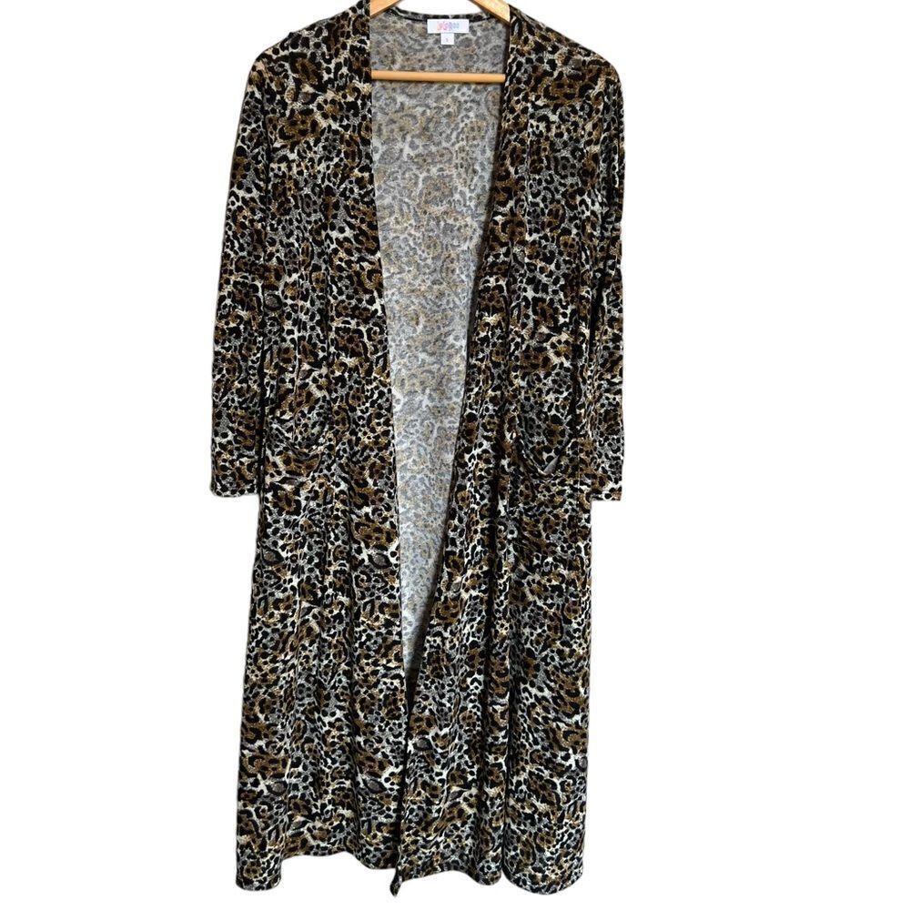 LuLaRoe Cheetah Print Sarah Cardigan Size Small